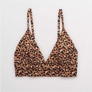 Aerie Cheetah Swim Top Size L